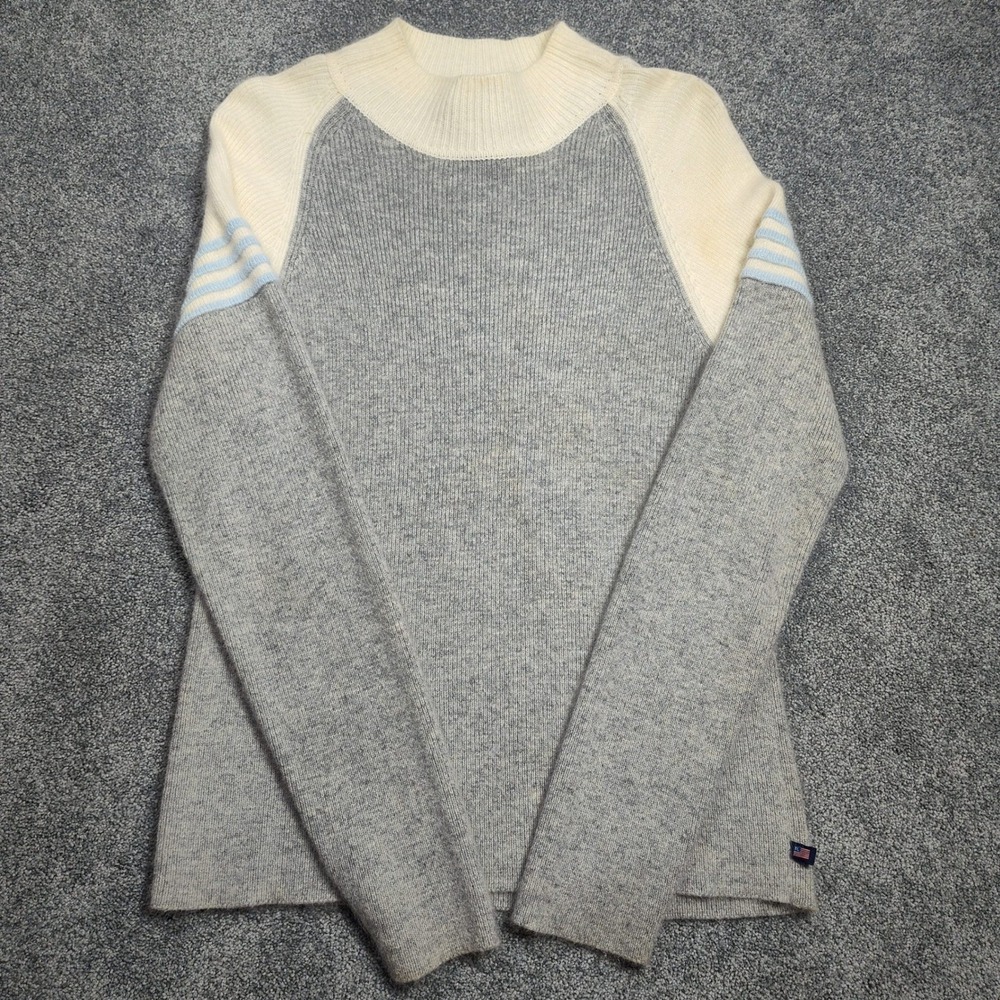 Polo Jeans Co Ralph Lauren Angora Blend Sweater Gray White Size L Womens